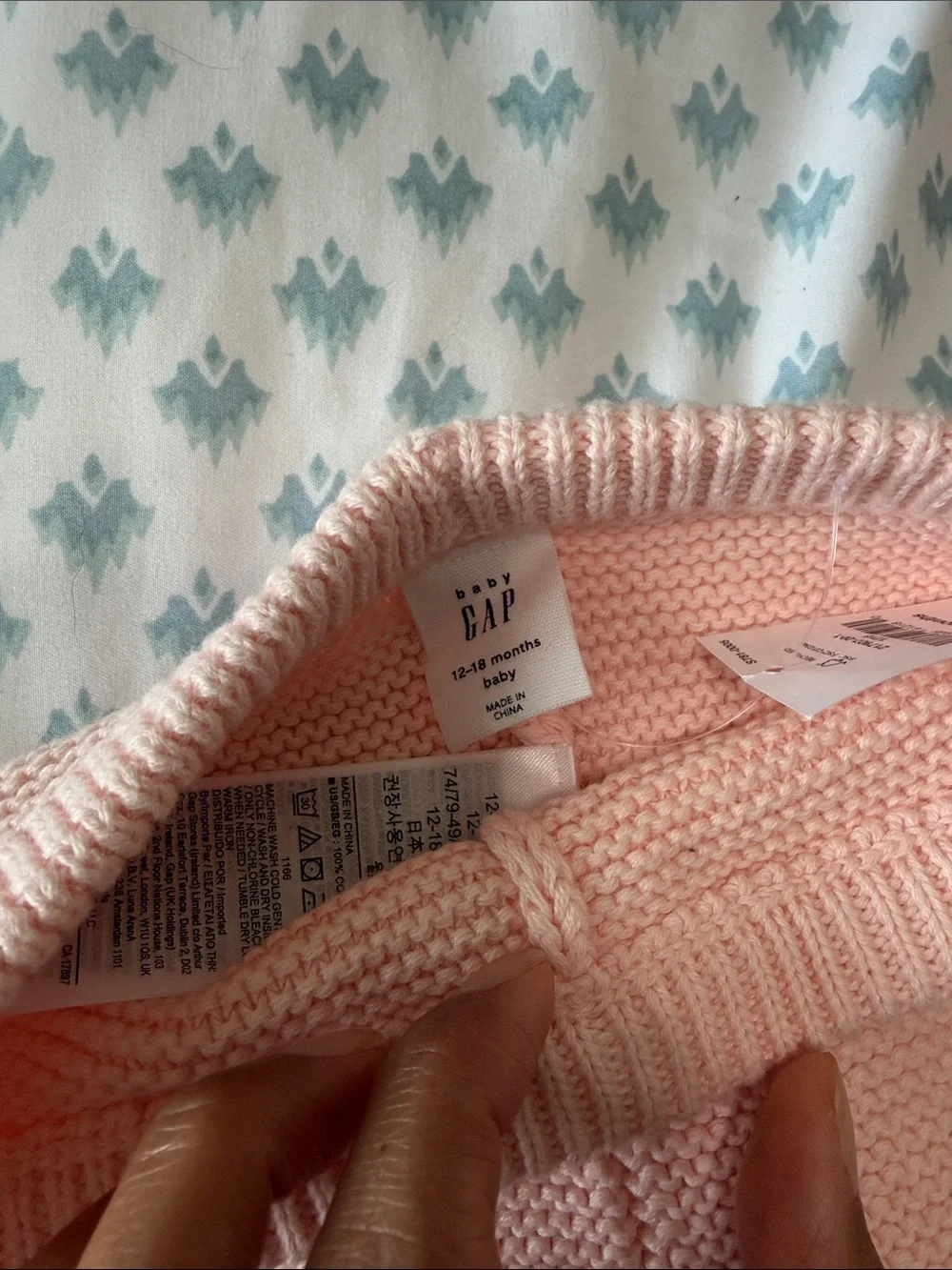 Gap Baby Pink Knit Hooded Baby Set